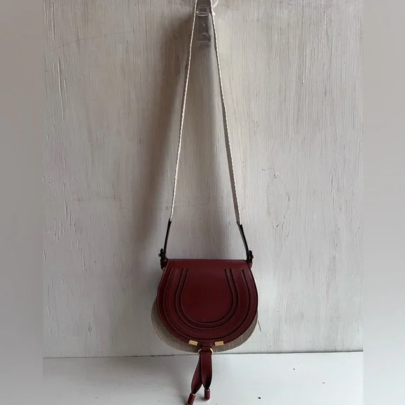 Chloé Marcie Linen & Leather Crossbody Bag - Picture 5 of 17